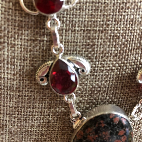 Handmade Jasper and Garnet Necklace SS New - Picture 4 of 5
